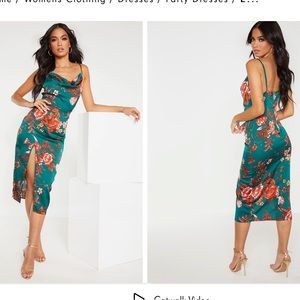 Floral satin dress